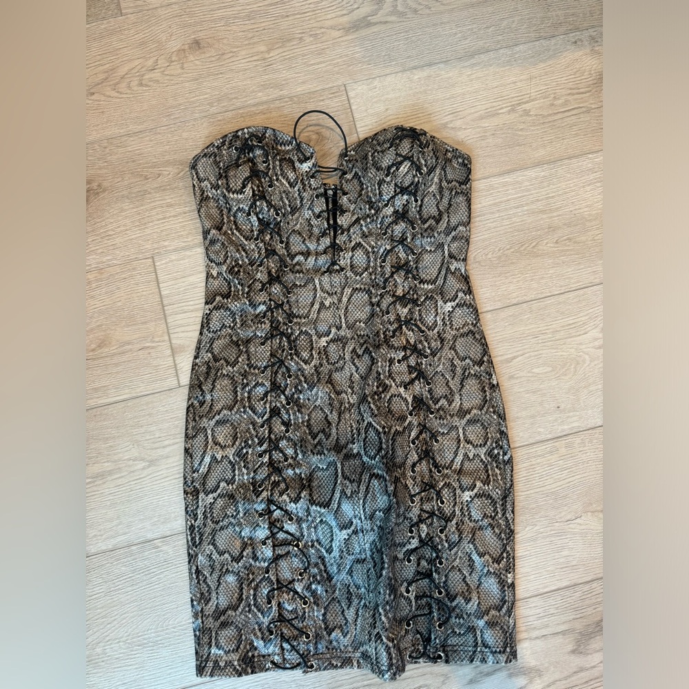Faux Leather Snake Skin Dress